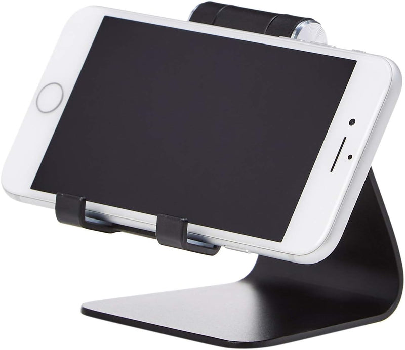 Amazon Basics Adjustable Cell Phone Stand, Single, Black - Black
