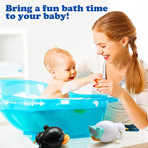 ELECDON 3Pcs Bath Toys for 1-5 Year Old Boy Girls Gifts,Wind-Up Bathtub Baby Bath Toys for 3-6 Toddlers, Swimming Pool Water Toys for Kids Ages 2-7 Birthday Gifts