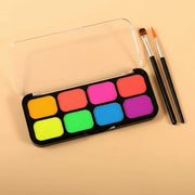 Face Painting Kit, 8 Neon Fluorescent Colors, UV Body & Face Paint, Water Activated, Ideal for Halloween, Rave, Festival Makeup, Skin-Safe, Non-Toxic, Easy Removal, Perfect for Kids & Adults