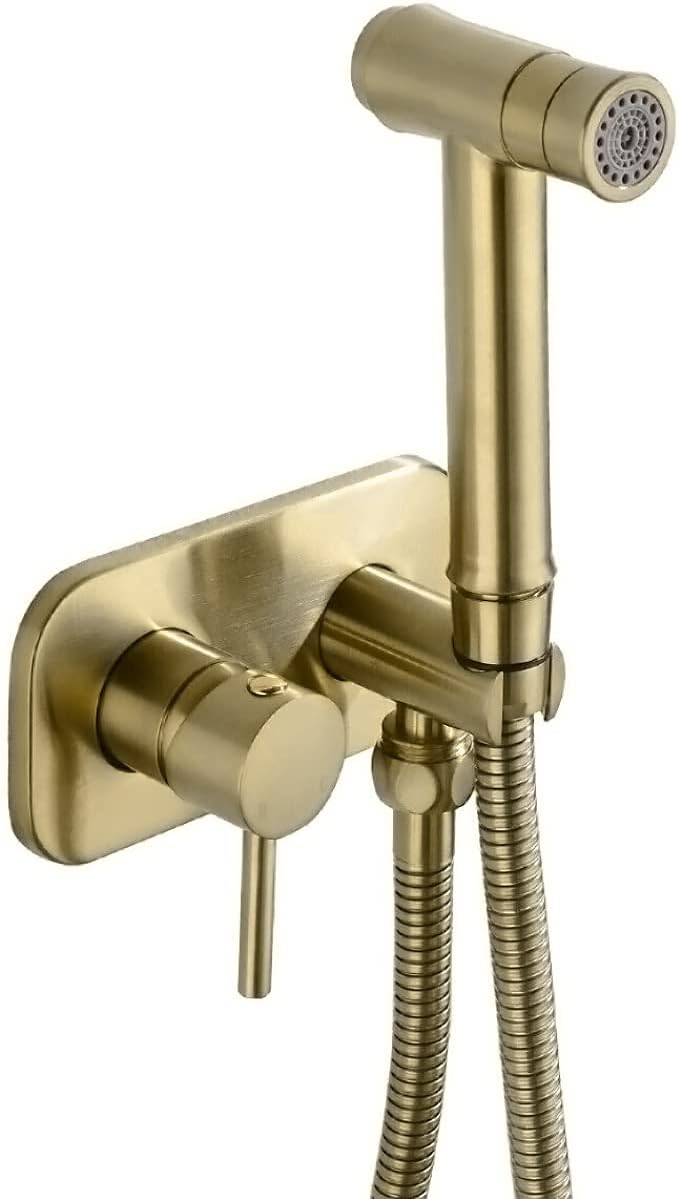 TRUSTMI Toilet Concealed Hot and Cold Bidet Spray Set, Brass Hand Held Warm Water Sprayer Shattaf,Chrome