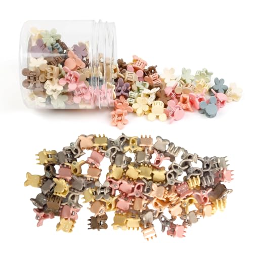 100 Pcs - Butterfly Small Hair Clips for Baby, Super Glossy Mini Hair clips For Kid's Girls, Tiny Clips For Baby, Hair accessories For Girls