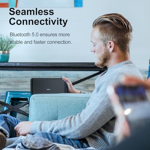 Doss Touch Wireless Bluetooth V4.0 Portable Speaker with HD Sound and Bass, 12H Playtime, Built-in Mic for iPhone, Samsung (Black)