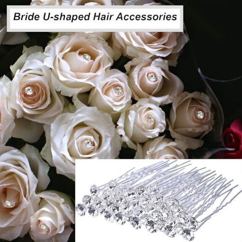 UNIONSKY 20 Pack Bridal Wedding Hair Pins Rhinestone Hair Clips Accessories for Women and Girls (Group 1)