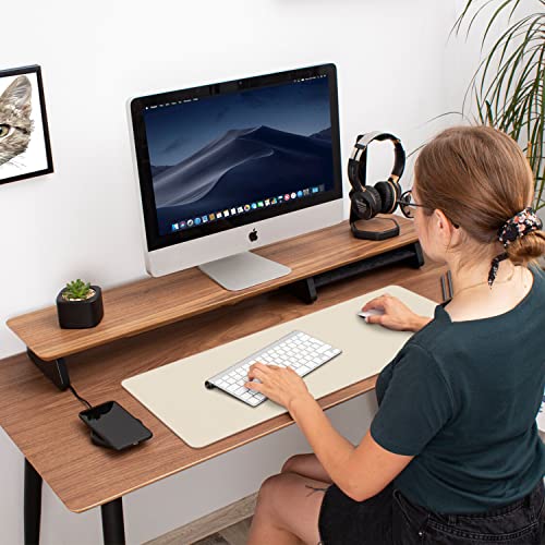 Aothia Mouse Mat Small protector Pad - Multifunctional Dual-sided Office Mouse Pad,Smooth Surface Soft Desk Pad,60cm x 35cm Waterproof Desk Mat, Pu Leather Desk Cover for Office/Home
