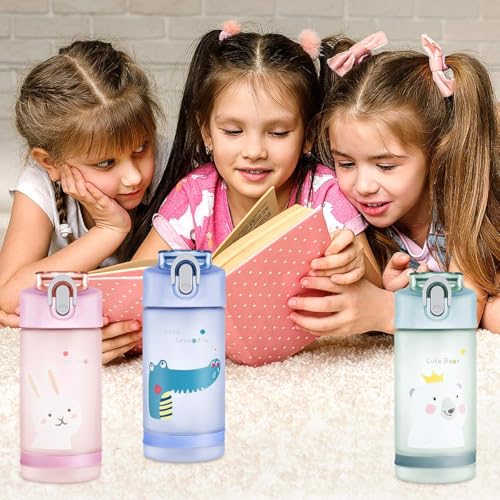 Twisoo Splash Tritan Plastic Kids Water Bottle with Straw, Leak Proof Flip Top Lid, and Carry Handle - 550 ml Durable Sports Water Bottle for Kids, Perfect for School, Travel, and Everyday Use (Pink)