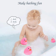 WAMSOLE 50PCS Super Mini Rubber Duck Bath Duck Toys for Toddlers Boys Girls,Squeak and Float Rubber Ducks in Bulk Baby Shower Duck Decorations Party Favors (1.6'')
