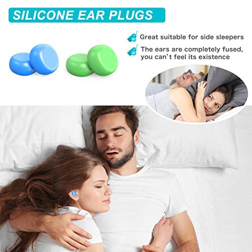 Ear Plugs for Sleeping Swimming, 8 Pair Reusable Silicone Moldable Noise Cancelling Earplugs for Shooting Range, Swimmers, Snoring, Concerts, Airplanes, Travel, Work, Studying