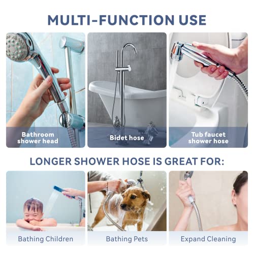 180CM Extra Long Shower Hose, Baytion 360°Anti-twist 304 Stainless Steel Handheld Shower Hose for Shower/Sitz Bath?Leak-proof & Anti-erosion?