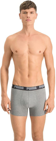 Mens Basic 2 Pack BOXER - Dunkelgrey Melange / Black