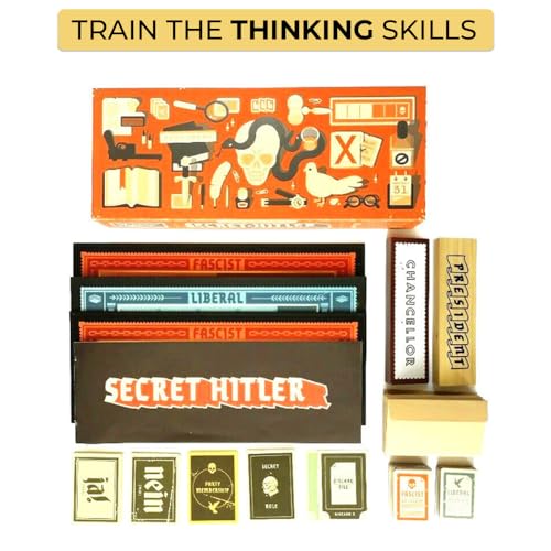 AMERTEER Secret Hitler Board Game, Strategy Card Game for Family Party - Looking Hidden Roles Game The World's Ever Seen for Friends Gathering, Group Fun, and Multiplayer Interactive Games
