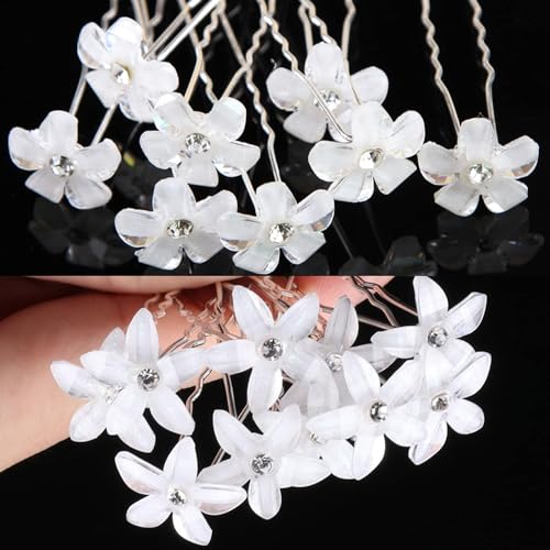 KOWVOWZ 20Pcs Pearl Hair Pins Bridal Hair Pins Wedding Hair Pins Flower Hair Pins for Women Wedding Bridesmaid Hair Accessories for Women Girls Wedding Ball
