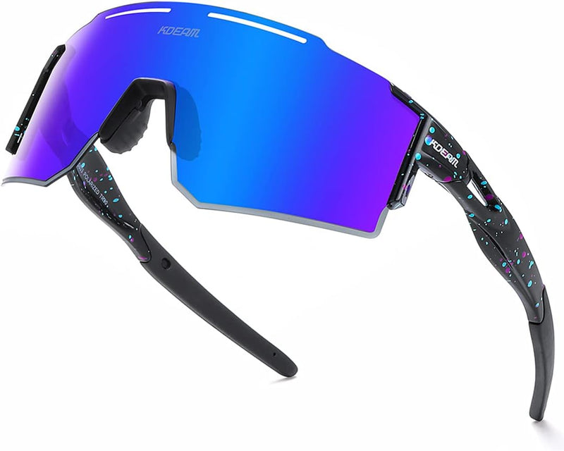 RINKUOLYO Sports Polarized Sunglasses for Men and Women Viper Sunglasses for Cycling Running Driving, M
