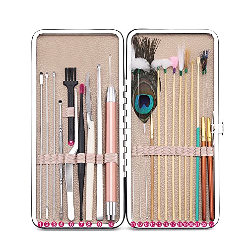 23PCS Earwax Removal Kit Ear Pick Set Earwax Remover Spoon Ear Care Tools for Ear Massage Adult Earpick Ear Picker with LED
