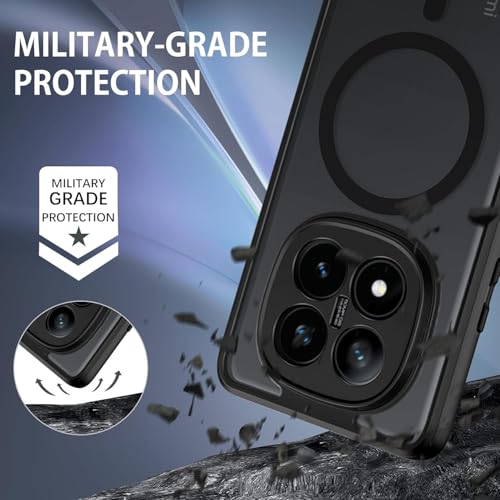 For Xiaomi Redmi Note 14 Pro Plus 5G Magnetic Case, Compatible with MagSafe, TPU+PC Shockproof Matte Skin Feel Mobile Phone Back Cover, Anti-fingerprint Slim Fit Protective Casing