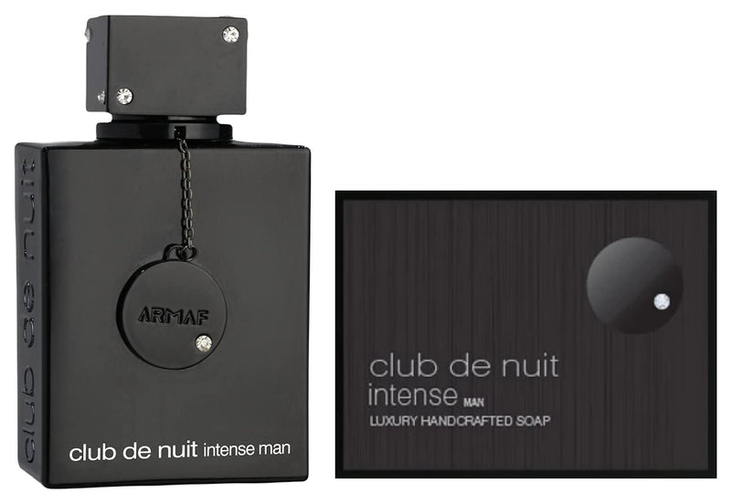 ARMAF Perfumes 2 Piece Gift Set, Club De Nuit Intense Eau De Toilette Man 105ml & Club De Nuit Intense Luxury Hand Crafted Soap 130g - perfume for men - fragrance for him - giftset for men's