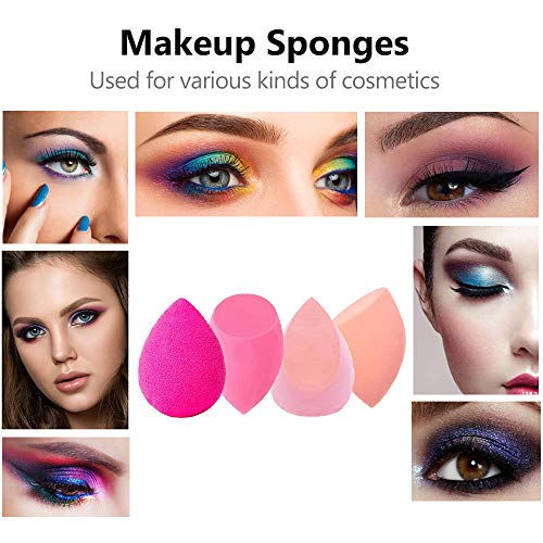 Beauty Blender Complexion Sponge – pack of 4 Egg Shaped Foundation Blending Sponge Ideal for women Makeup Highlighters, Powder, Cream or Liquid Application (Assorted Color)