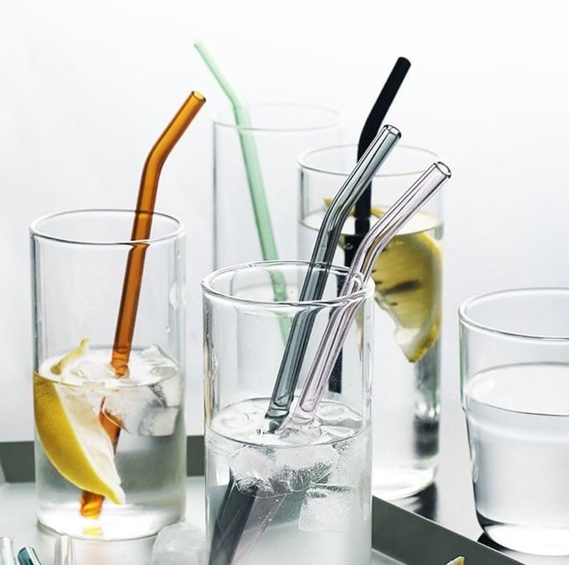 2PCS Drinking Glasses with Bamboo Lids and Glass Straw, Beer Can Shaped Glass Cups, Tumbler Cup Ideal For Beer, Tea, Soda, Iced Coffee Include 500ml