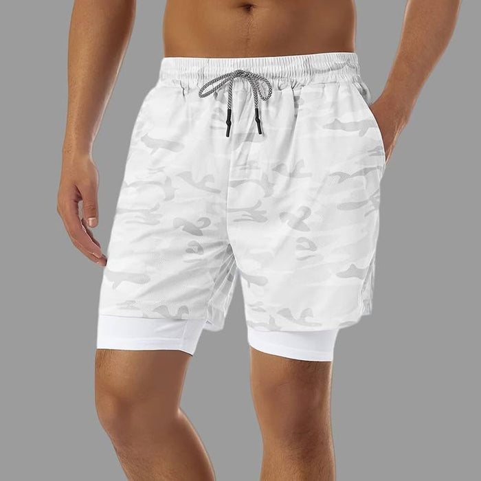 VITION Gym Shorts for Men, Men's Activewear Running Shorts,Drawstring Gym Shorts Men, 2 Layer Loose Athletic Shorts with 4 Pockets
