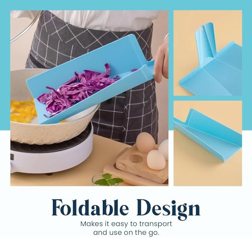 Joyzzz Foldable Cutting Board, 3 Set 38.2x21.5 cm Non-slip Cutting Board, Plastic Chopping Board w/Handle, BPA Free Vegetable, Meat Cutting Boards, Colored Cutting Board, Dishwasher Safe