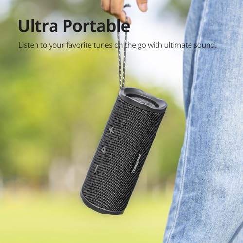 Tronsmart Mirtune C3 Portable Bluetooth Speaker, 24W Stereo Sound, IPX7 Waterproof, 12H Playtime, Stereo Pairing Bluetooth 5.3, for Outdoor, Home, Party (Black)