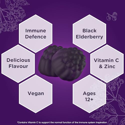 Sambucol Immuno Forte Gummies with Vitamin C & Zinc | Adult Immune Support Supplement | 30 Gummies | Boost Immunity & Protect Against Flu & Illness