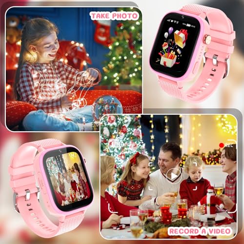 OKYUK 4G Smartwatch, Children's Watch with SIM Card, 47 Exciting Games, Two-Way Call Function, SOS Emergency Call Button, Ideal for Children from 3 to 12 Years, Alternative