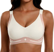 Womens Wireless Bras Comfortable No Underwire Bralettes Full Coverage Everyday Bras - Beige