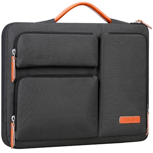 Lacdo 360° Protective Laptop Sleeve Case for MacBook Air/Pro, 13-13.3 inch Notebook, 14 inch New MacBook Pro M4/M3/M2/M1 Pro Max A3112 A3401 A3185 A2992 A2918 A2779 A2442 2024-2021 Computer Bag,Black