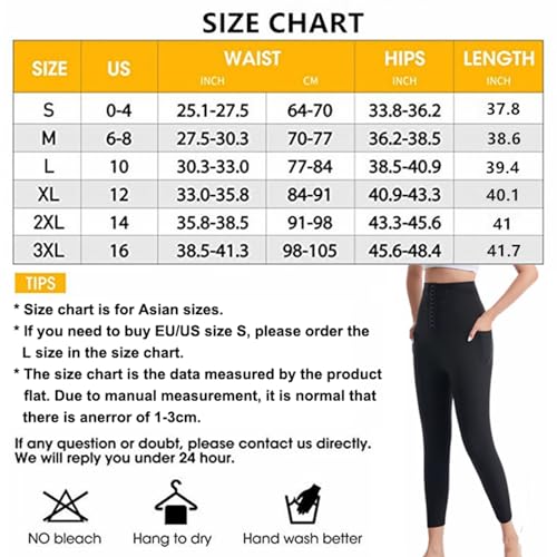 Women's High Waist Sauna Leggings, Tummy Control Compression Pants with Pockets,Blue,X-Large