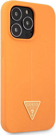 GUESS CG Mobile Silicone & Triangle Hard Case for iPhone 13 Pro - Orange
