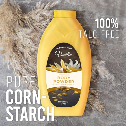 R-NEU Body Bath Powder for Women, 100% Talc-Free, Luscious Fresh Vanilla Dusting Powder, Extra Large Bottle, 8oz