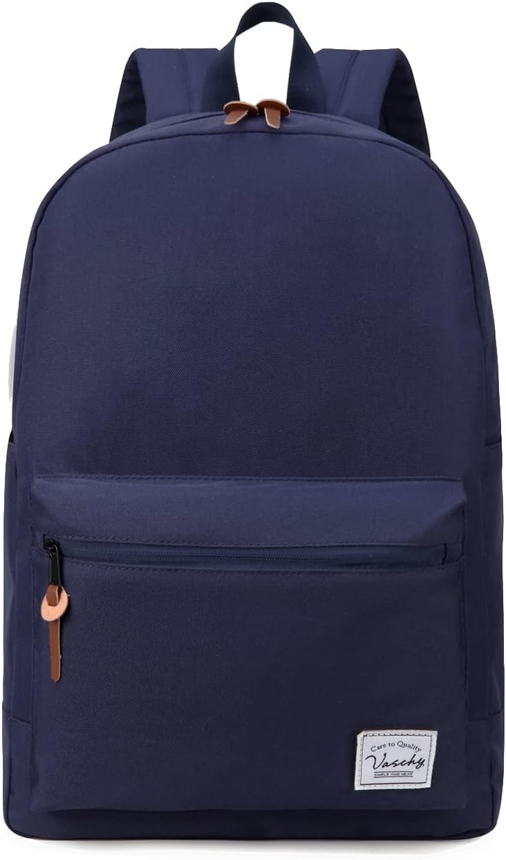 Backpack for Mens Women, VASCHY Lightweight Casual Classic Water resistant Unisex Backpack fits 15 inch Laptop for Travel Business