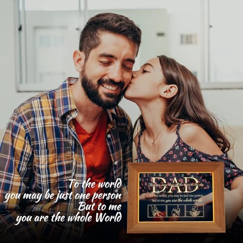 Azonee Dad Birthday Gifts from Daughter Son, Dad Gifts for Men Night Warm White Light Frame with Grateful Sayings Giftsï¼ŒBedroom Decor for Birthday Fathers Day Presents
