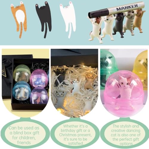 YHRY Cute Gifts - Enchanting Cat Pen Holder - Kawaii Cat Gifts for Cat Lovers - Office Desk Accessories - Room Decor (5 Cats Set)
