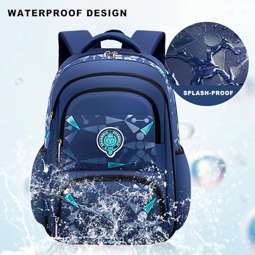Exclusive School Bag for Boys, Large Capacity, Waterproof Kids Backpack with Ergonomic Design. Fits Textbooks, Lunch Box, and Snacks. Ideal for Grades 1-3.