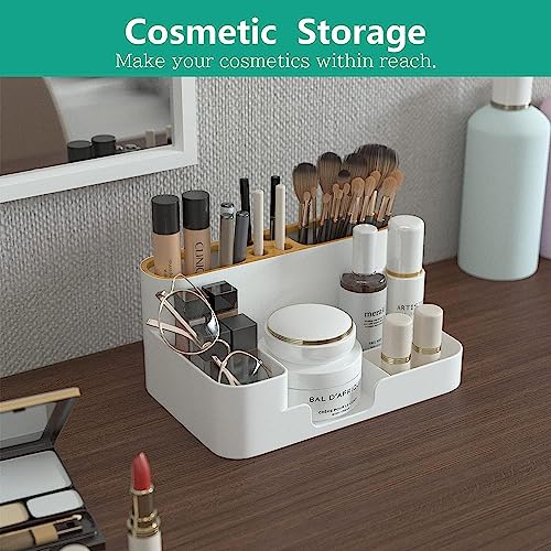 X spring Modern Desk Organizer, Desktop Organizer with Pencil Holders, Office Stationery Supplies Organizer, Sticky Note Tray, Paperclip Storage and Office Accessories, Pen Organizer for Desk (Grey)