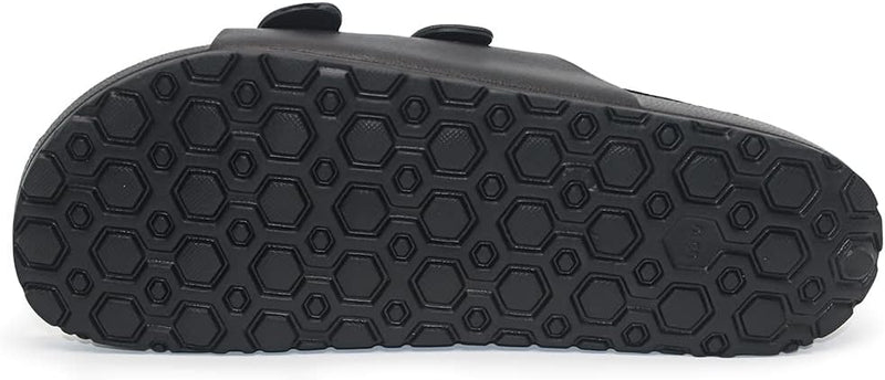 BEMGNAR Men’s Lightweight Comfort Slides Double Buckle Slip-on Adjustable EVA Orthopedic Flat Sandals