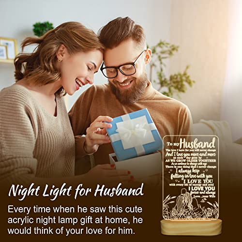 Sulfar to My Husband Gifts from Wife,3D Illusion Lamp I Love You Night Light for Men Him Valentines Birthday Anniversay Romantic Ideal Gift