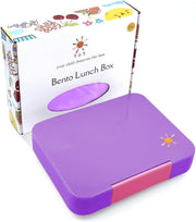 B&B Bento box 4/6 compartments Ideal Portion Sizes Leak-Proof, Bento Lunch Box for Kids Toddlers, Dishwasher Safe, BPA Free Removable Plastic Tray for kids Ages 3 to 7 years (nighttime blue) - iris