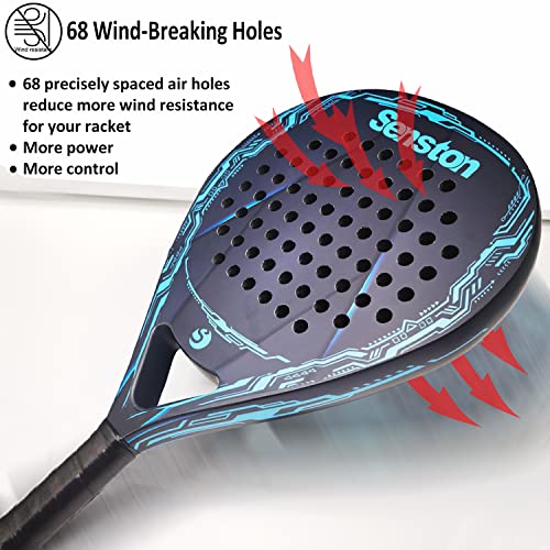 Senston Paddle Tennis Racquets Carbon-Fiber Surface with EVA Memory Flex-Foam Core -Paddle/Beach Tennis Racket with Carry Bag and Balls for Pop Tennis Beach Tennis
