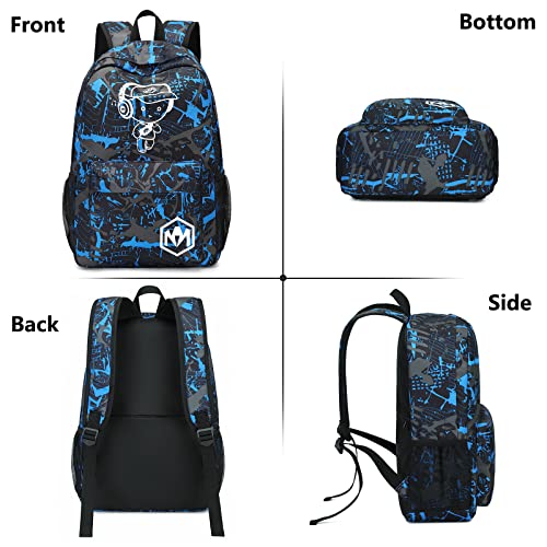 Bluboon School Backpack for Boys Teens Bookbag Travel Daypack Kids Girls Lunch Bag Pencil Case