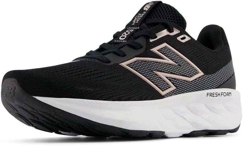Fresh Foam 520 V9 Running Shoes - Black/Castlerock/Metallic Rose