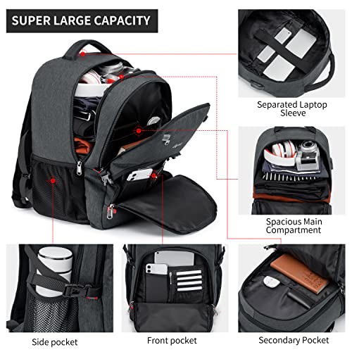 CAFELE Anti-Theft Laptop Backpack USB Travel Computer Backpack College Bookbag School Backpack