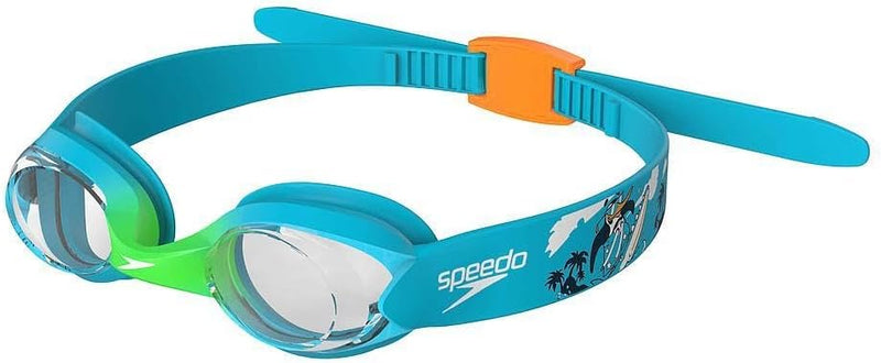 Speedo KIDS GOGGLES Swimming Goggles - One Size Azure Blue/Fluo Green/Fluo Orange/Clear