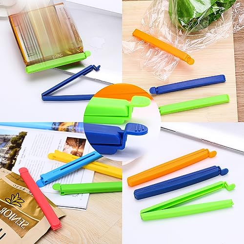 BDSHUNBF 16 Pcs Bag Clips for Food Storage, Food Bag Sealing Clips, Food Bag Clips Colorful, Reusable Plastic Food Clips, for Keeping Food Fresh, Sealing Packets, Freezer Bags(4 Sizes)