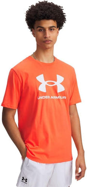 Mens Men's UA Logo Short Sleeve UA SPORTSTYLE LOGO UPDATE SS - Fire / / White