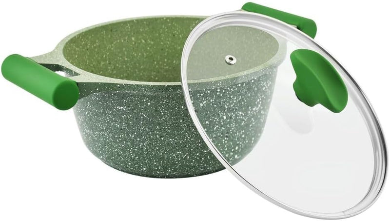Prestige Essentials Granite Non Stick Set Combo 26cm Fry Pan + 26cm Casserole With Lid Induction Cookware Set 2 Pieces Green - PR80993