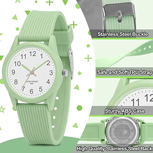 SYOSI Kids Analog Watches for Boys Girls 50M Waterproof Kids Watches Learning Time Children Watch Easy to Read Great Birthday Gifts for Ages 3-15 Kids