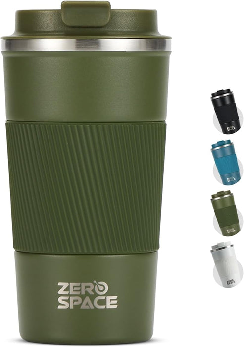 ZeroSpace Travel Coffee Mug, Stainless Steel Coffee Tumbler, Double Wall Vacuum Hot and Cold Insulated Coffee Mug for Home Travel Office Outdoor Works (Black - 500ml)
