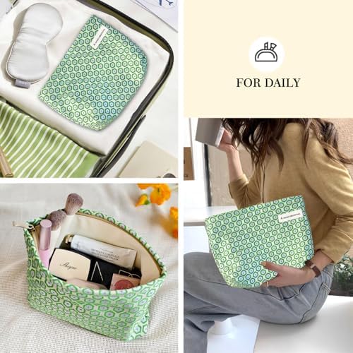 STARDW Flower Cosmetic Bags Makeup Bags for Women and Girls,Travel Makeup Bag Large Capacity Canvas Makeup Bag,Makeup Organizer Bag Zipper Pouch, Embossed pink, Large Capacity Aesthetic Makeup Bags